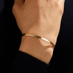 gold slick  bracelet - thin gold cuff bracelet