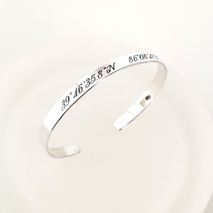 Slim Coordinates Bracelet Cuff