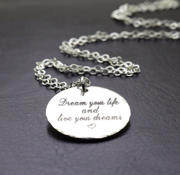 Sterling Silver Round Pendant Necklace
