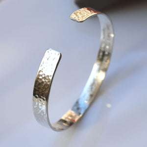 Hammered Silver Cuff Bracelet for Women