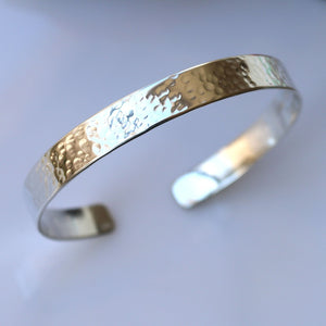 Hammered Sterling Silver Handmade Cuff Bracelet for women