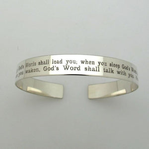 Inspirational Cuff bracelet in Sterling Silver