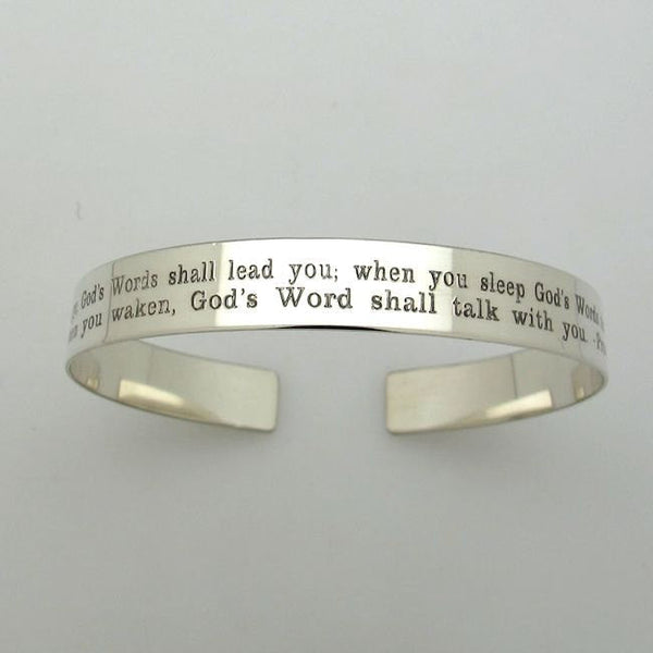 Inspirational Cuff bracelet in Sterling Silver