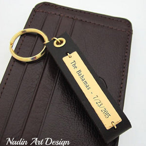 copper leather keychain fo rmen