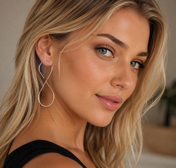 Infinity Hoop Earrings - Figure-8 Hoops in Sterling Silver 925