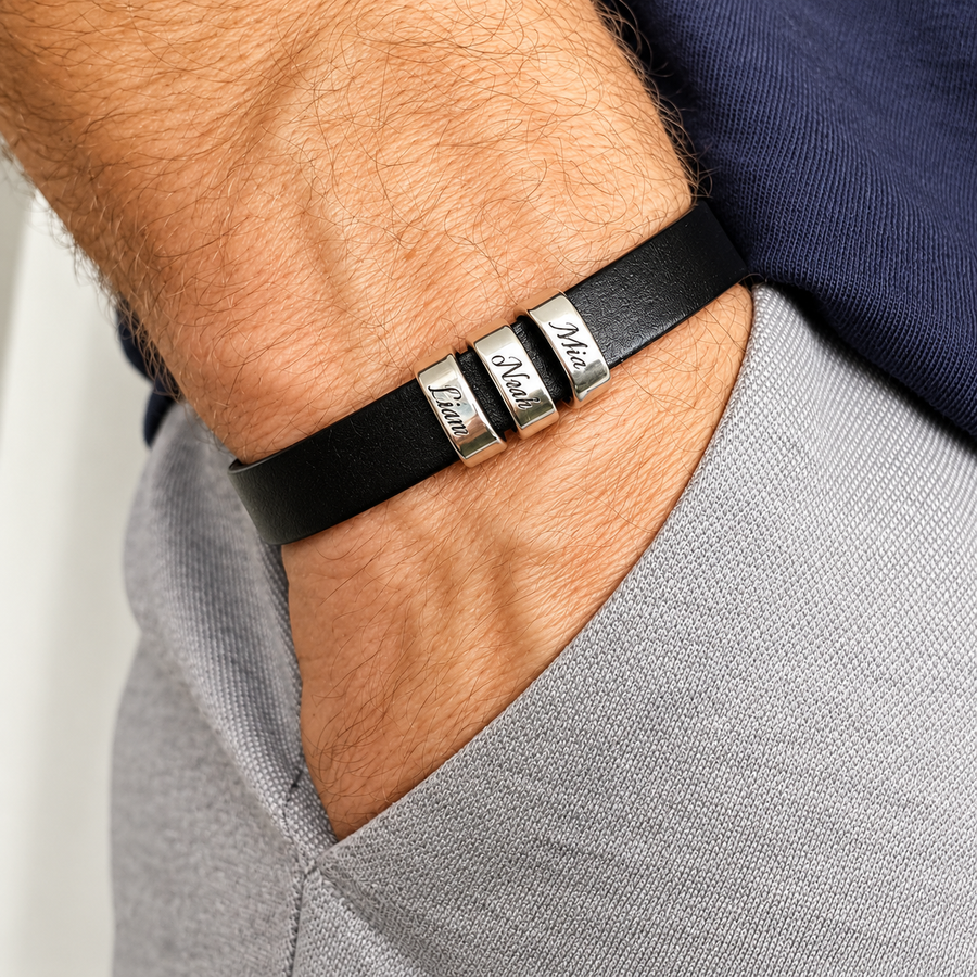 Personalized Bracelet with Kids Names for Men – Meaningful Gift for Dad