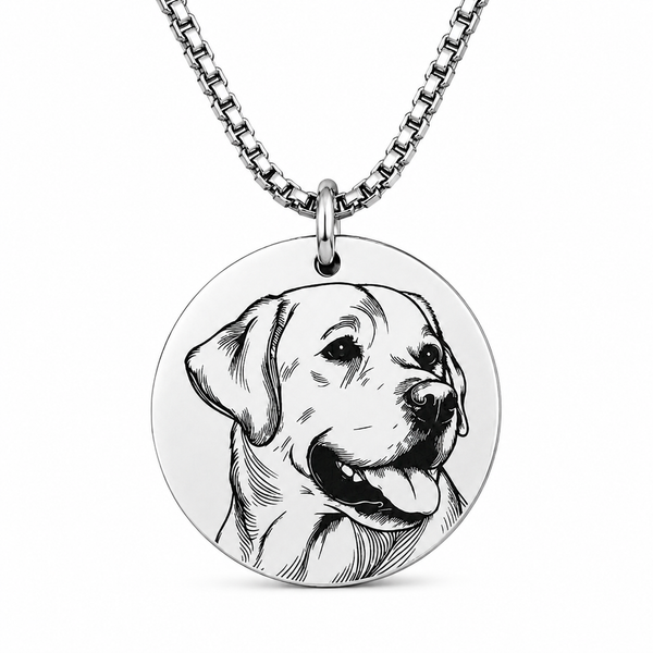 Personalized Dog Memorial Necklace Custom Pet Portrait Pendant Sympathy Gift for Dog Lover
