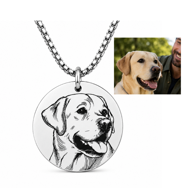 Personalized Dog Memorial Necklace Custom Pet Portrait Pendant Sympathy Gift for Dog Lover