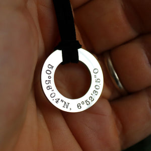 Custom Coordinates Longitude / Latitude Pendant Necklace