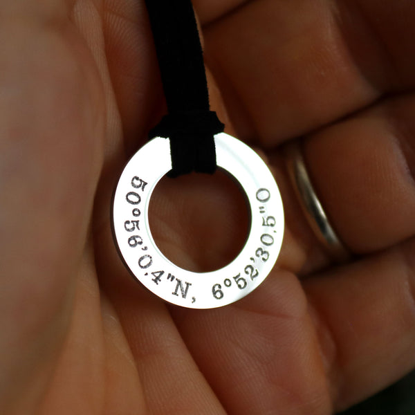 Custom Coordinates Longitude / Latitude Pendant Necklace