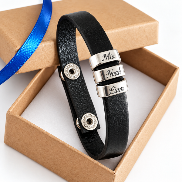 Personalized Bracelet with Kids Names for Men – Meaningful Gift for Dad