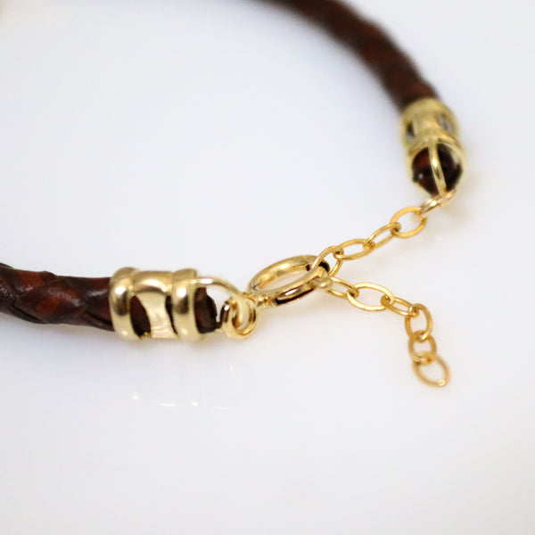 handmade leather braided bracelet