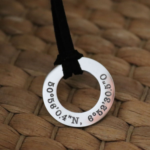 Custom Coordinates Longitude / Latitude Pendant Necklace