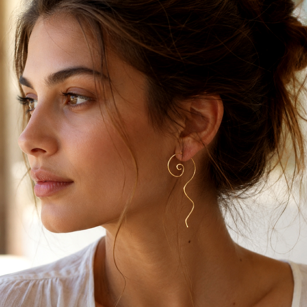 Gold Swirl Earrings - Artisan Jewelry