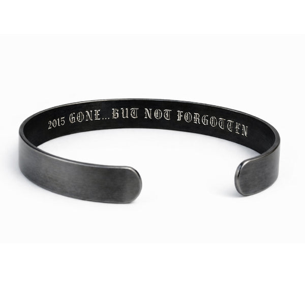 Custom Black Bracelet for Men - Personalized Engraved Cuff for Him