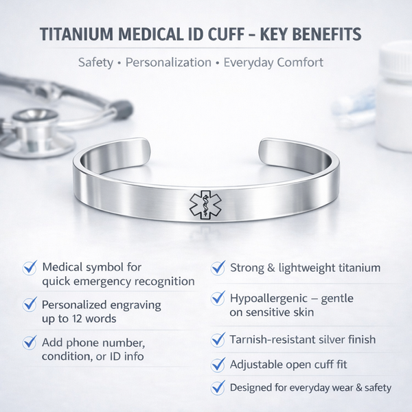 Men's Medical Alert ID Bracelet