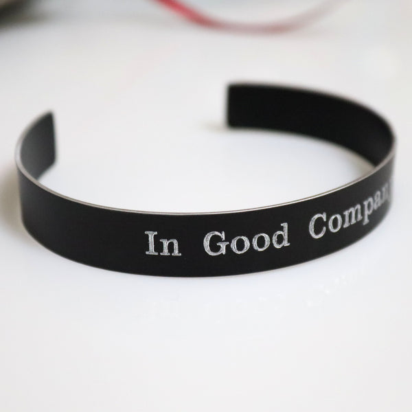 10mm wide cuff bracelet with custom message