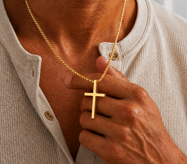 3D Personalized Cross Pendant Necklace for Men Custom Engraved