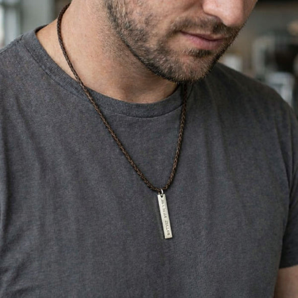 Roman Numerals Date Necklace for Men