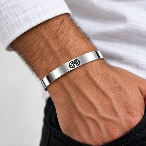 Personalized Monogrammed Name Cuff Bracelet