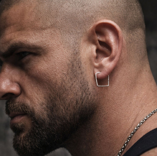 Men's Square Hoop Earring for Men