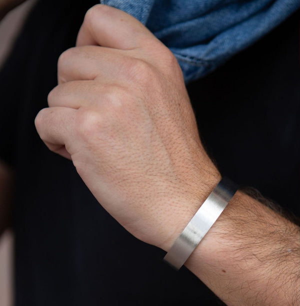 sterling silver matte finish cuff