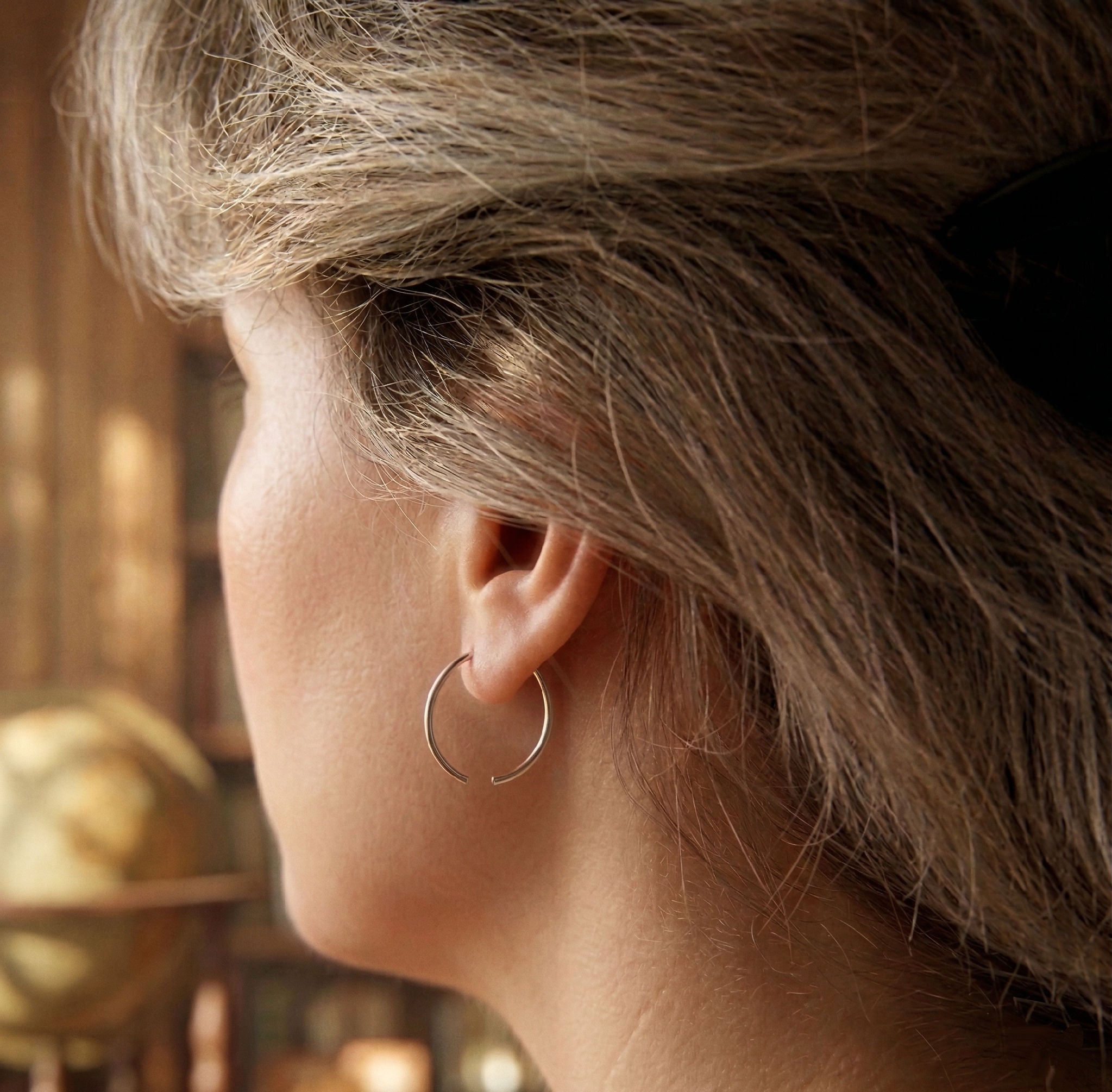 Elegant Flat Hoop Earrings - Minimalist Design hoops