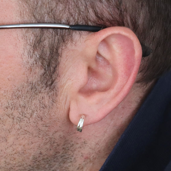 mens single earring Sterling silver
