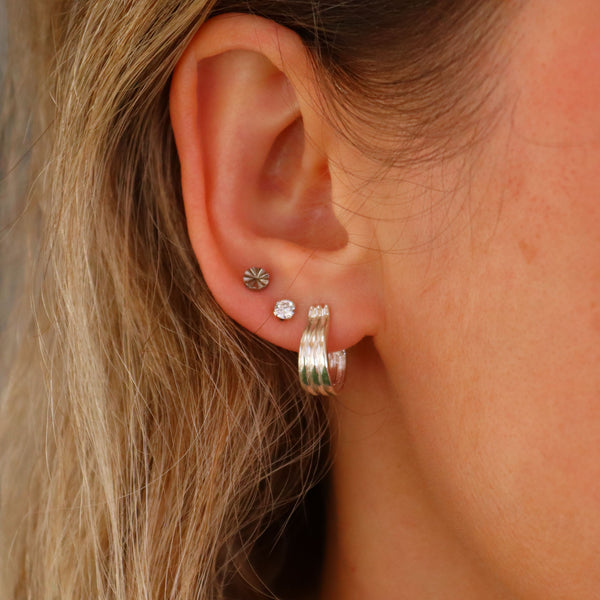 elegant silver hoop earrings for her
