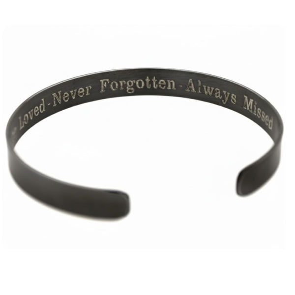 Black Bracelet - Line Cuff for Men