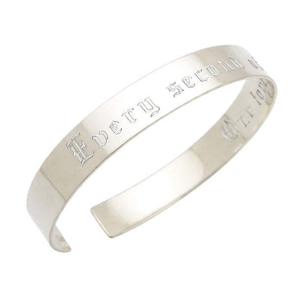 Anniversary Gift For Husband - Personalized Silver Cuff Bracelet for Men