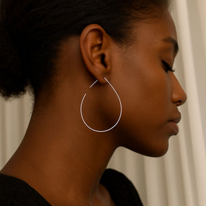 Ultra Thin Hoop Earrings - Lightweight Teardrop Earrings