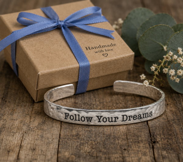personalized hammered cuff bracelet for your men
