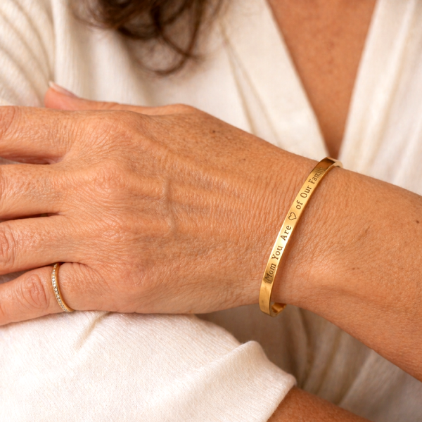 personalized mom bracelet cuff gold