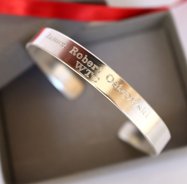 Engraved mens cuff bracelet personalized gift