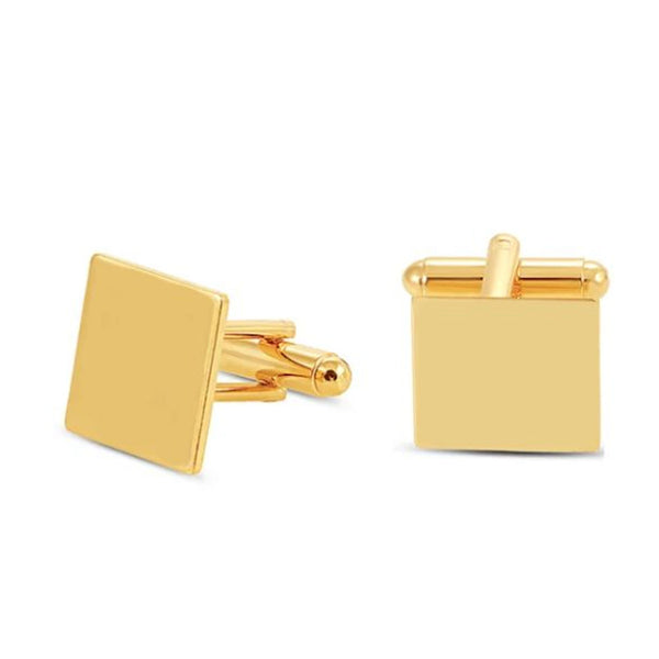 Personalized Gold Square Cufflink Engraved Monogram Initials Cuff links