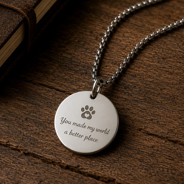Personalized Dog Memorial Necklace Custom Pet Portrait Pendant Sympathy Gift for Dog Lover