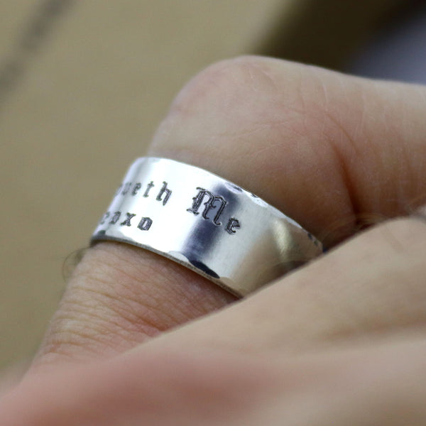 elegant gothic engraved band 