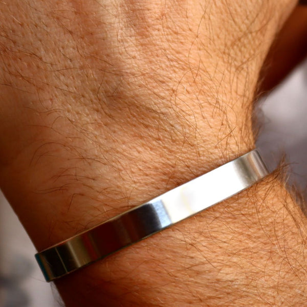 pure silver cuff bracelet for men
