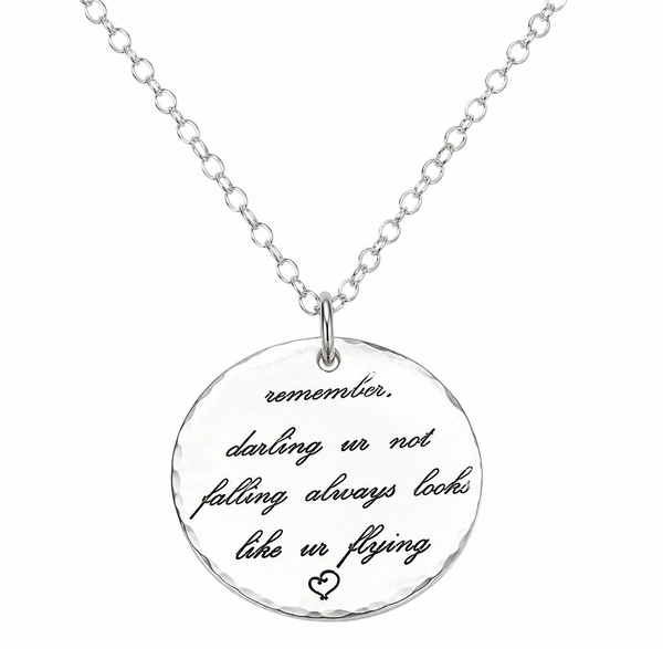 Inspirational Sterling Silver Personalized Quote Necklace