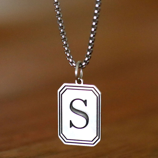 large latter dog tag pendant 