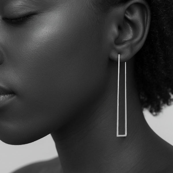 Geometric Rectangle Hoop Earrings