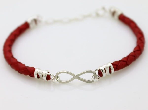 Mens Infinity Bracelet - Adjustable Leather Cuff for Men