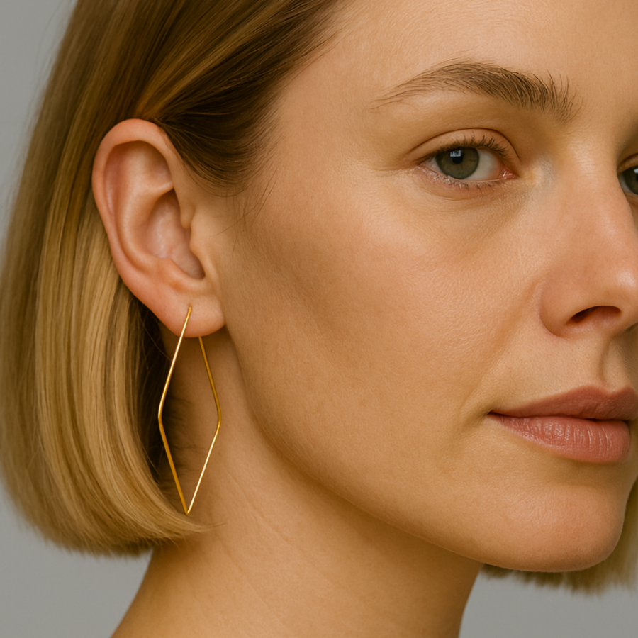 Square earrings in silver