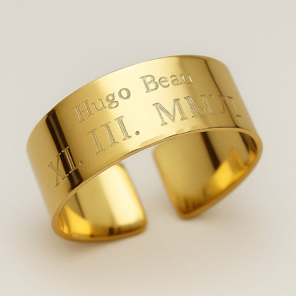 Mens Engraved Adjustable Ring