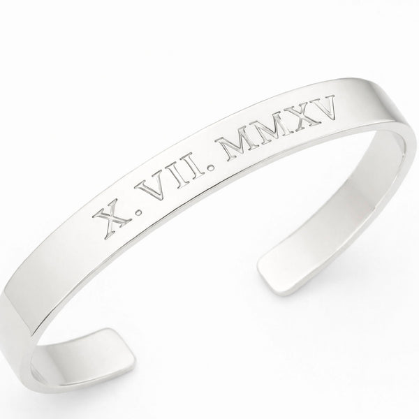 Flat Plain Silver Cuff Bracelet for men