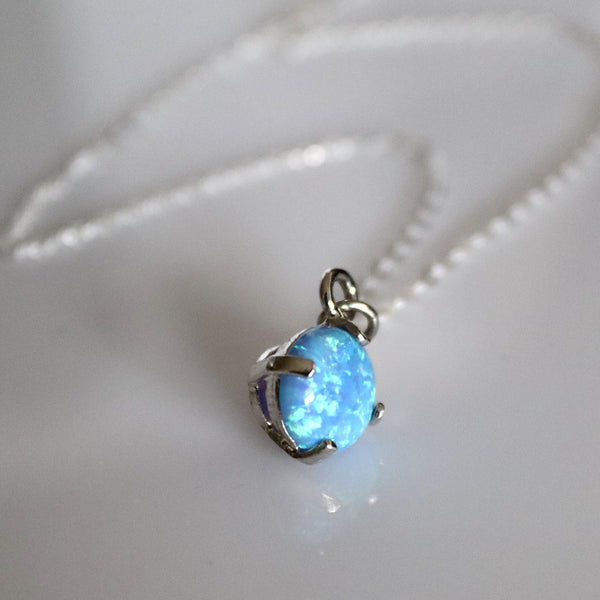 10mm opal gemstone pendant necklace