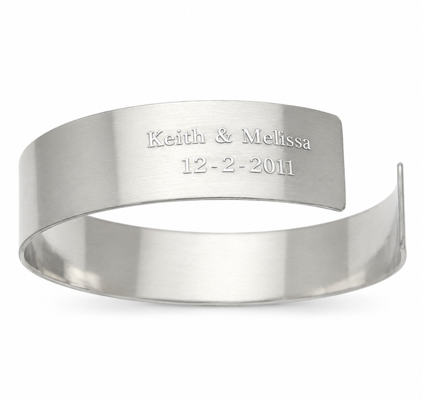 Customized Wide Silver Cuff bracelet for Men