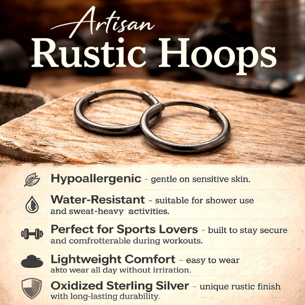 Dark Silver Hoops for Men