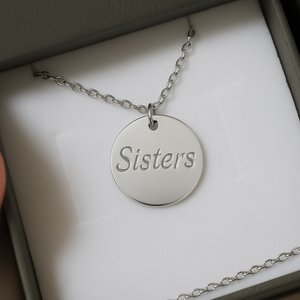 Personalized Sister Necklace – Custom Engraved Pendant | Birthday, Christmas Gift for Sister, Soul Sister Jewelry